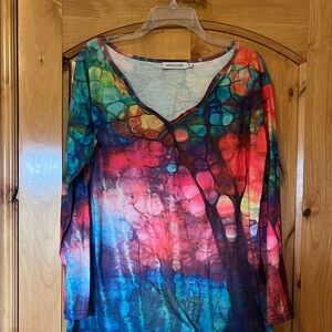 Misslook Women's Multicolor V-Neck Top